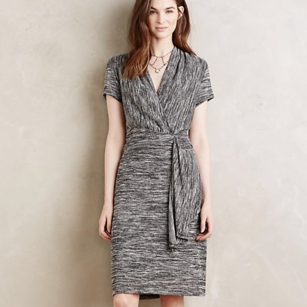 Anthropologie Maeve Cinched Surplice Knit Dress